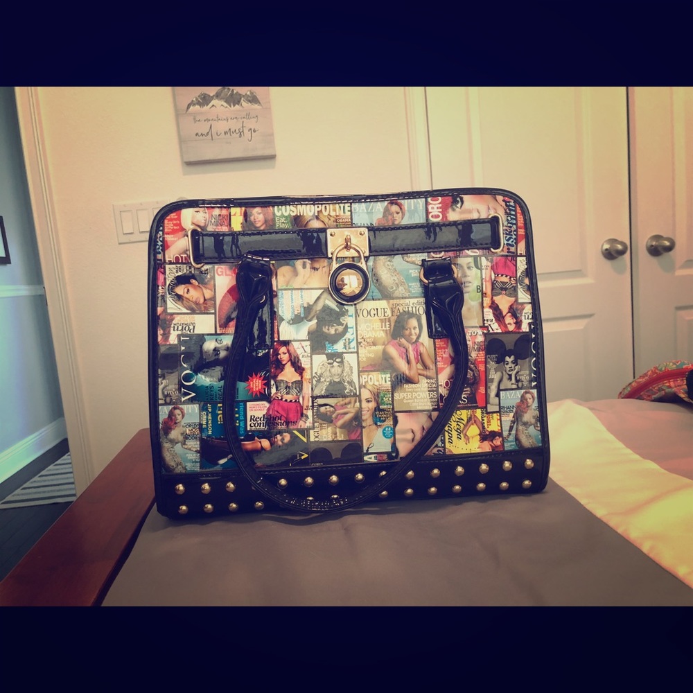 Vogue magazine covered purse